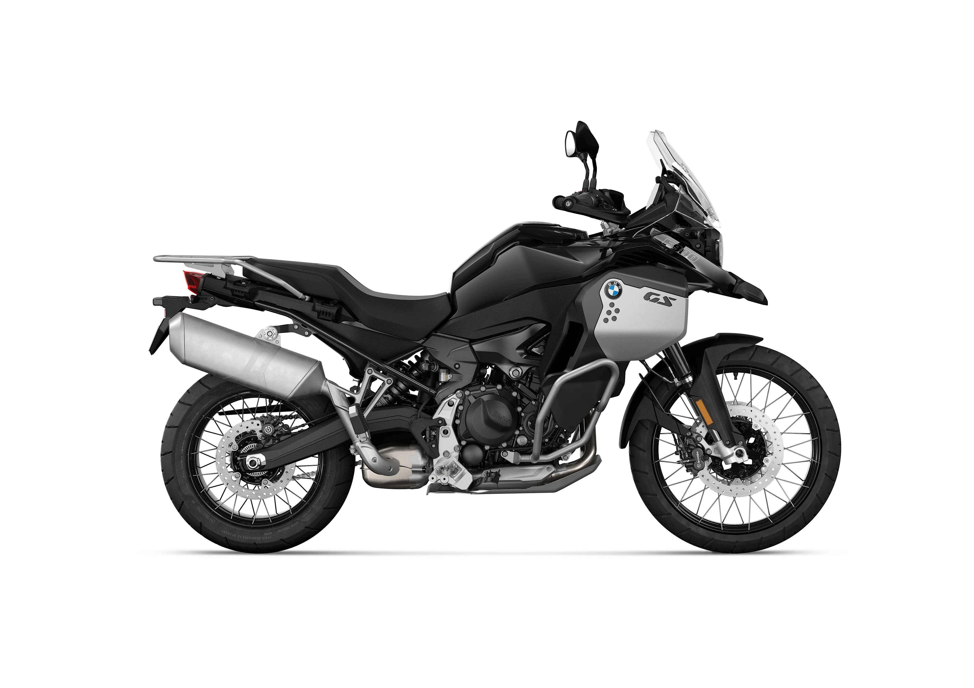 2026 BMW F 900 GS Adventure Blackstorm Metallic right side profile on a white background.